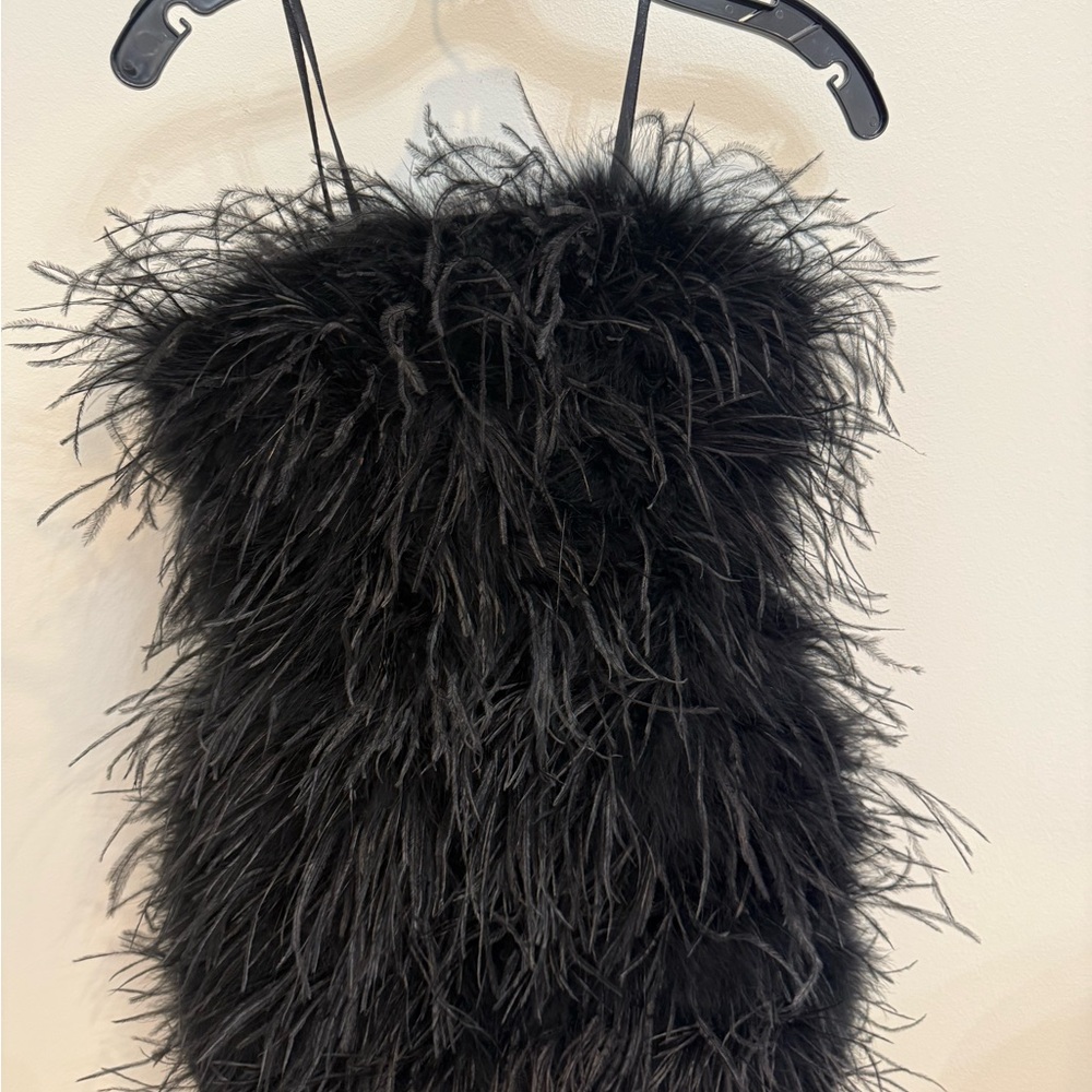 Lamarque Elegant Black Feathered Attire